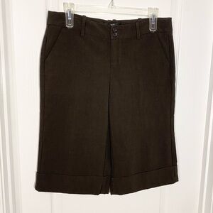Y2K Mossimo Long 14.5” Cuffed Tailored Stretch Shorts Dark Brown Size 6